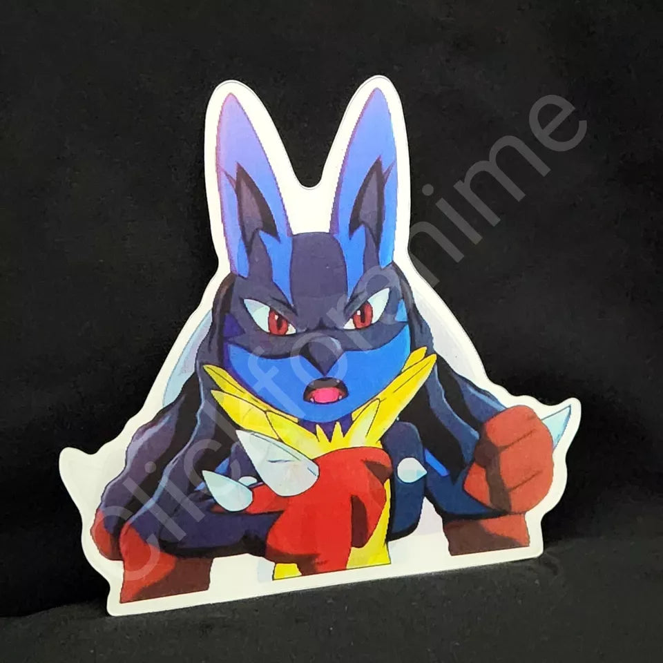 Pokemon: Lucario 3D Moving Sticker Lenticular Car laptop Decal