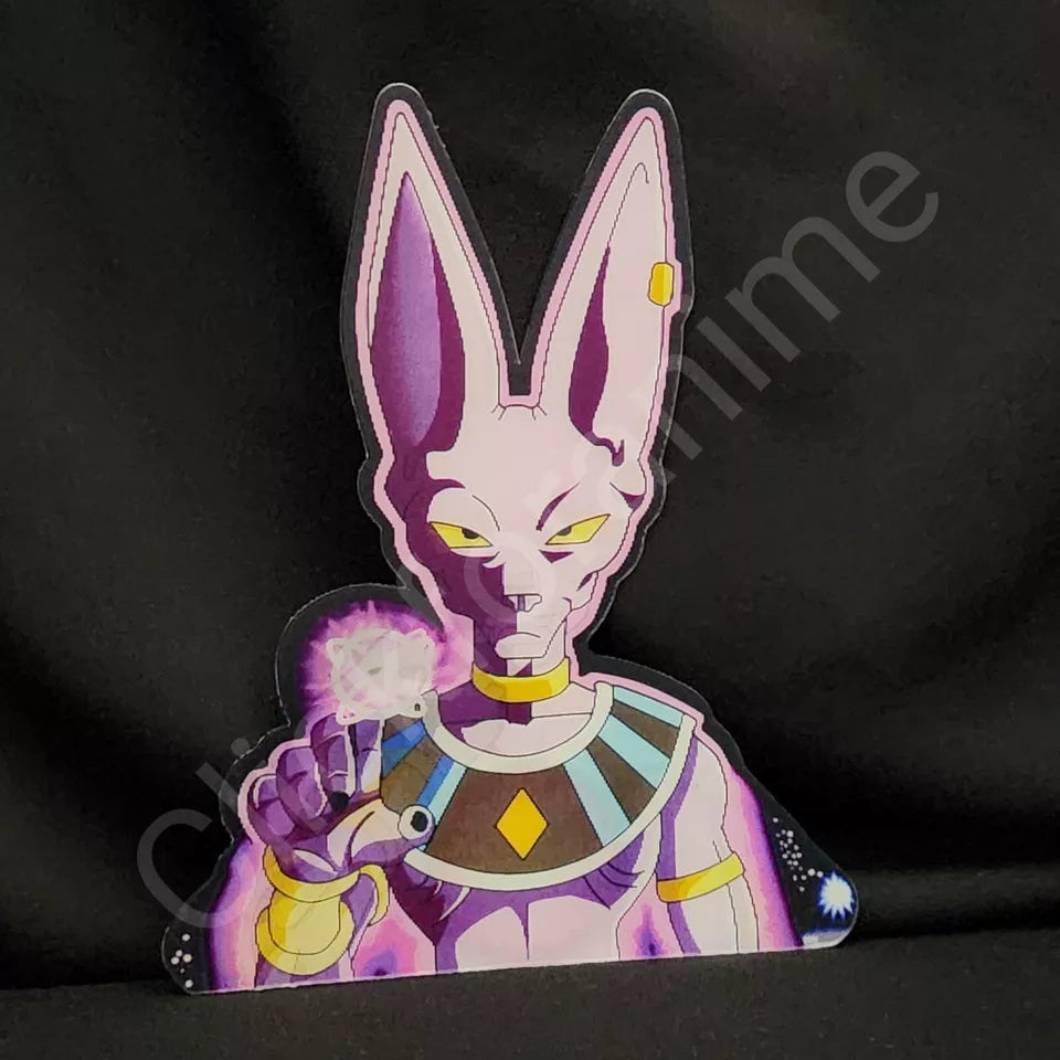 Dragon Ball Z: Beerus 3D Moving Car Laptop Sticker Anime Manga Lenticular Decal