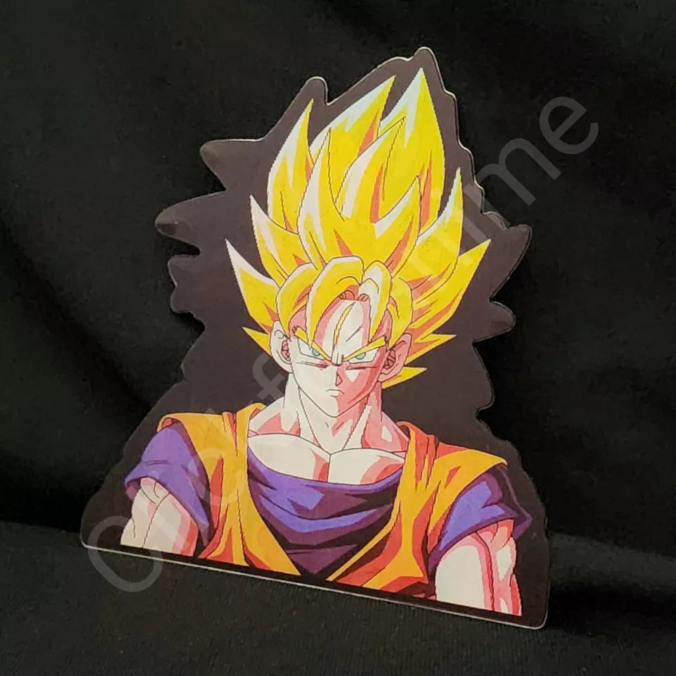 Dragon Ball Z Gogeta Goku Super Saiyan 3D Moving Sticker Anime Lenticular Decal