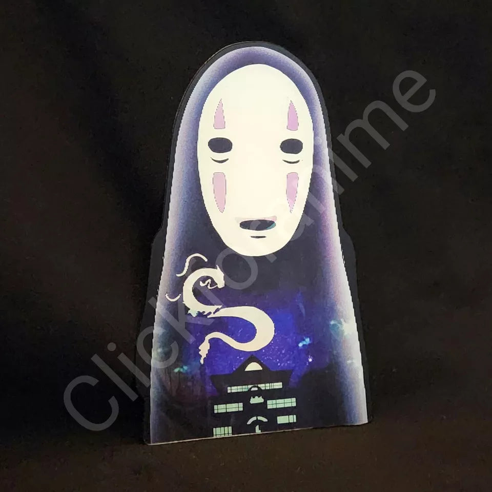 Spirited Away, Studio Ghibli No Face 3D Moving Sticker Anime Lenticular Decal Notebook Car Laptop