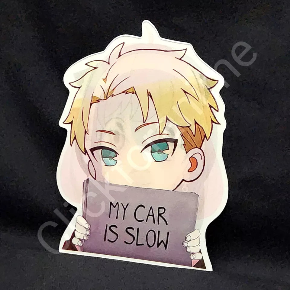 Spy x Family: Twilight Anya Yor My Car Is Slow 3D Moving Sticker Anime Decal Cute Notebook Car Laptop
