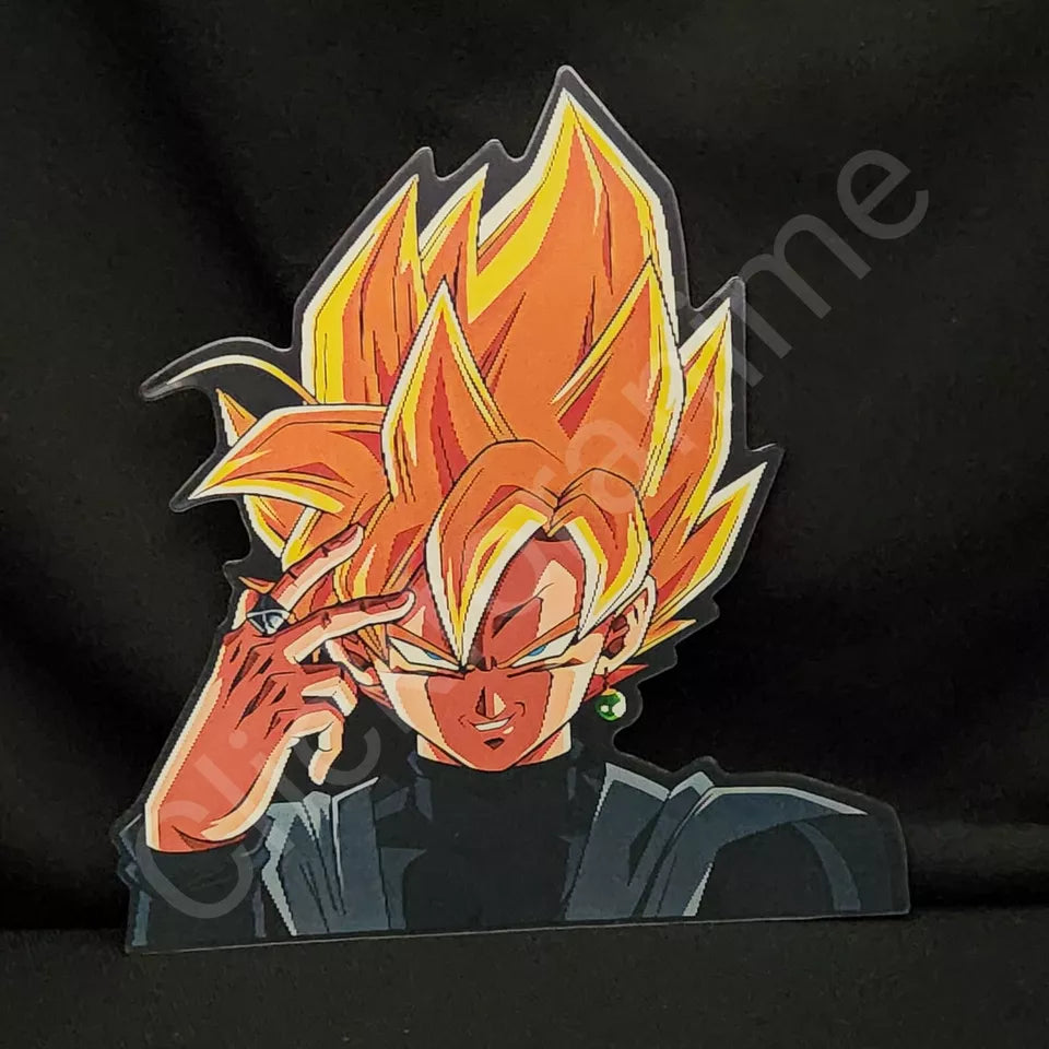 Dragon Ball Z : Goku Black 3D Moving Sticker Rose Super Lenticular Laptop Decal