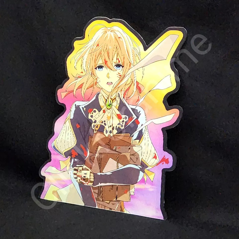 Violet Evergarden 3D Moving Sticker, Anime Manga Lenticular Decal Laptop Notebook