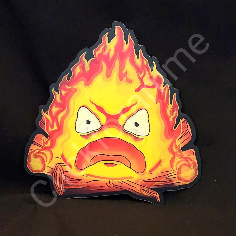 Howls Moving Castle Calcifer 3D Moving Sticker Anime Lenticular Decal Kawai Cute Notebook Car Laptop
