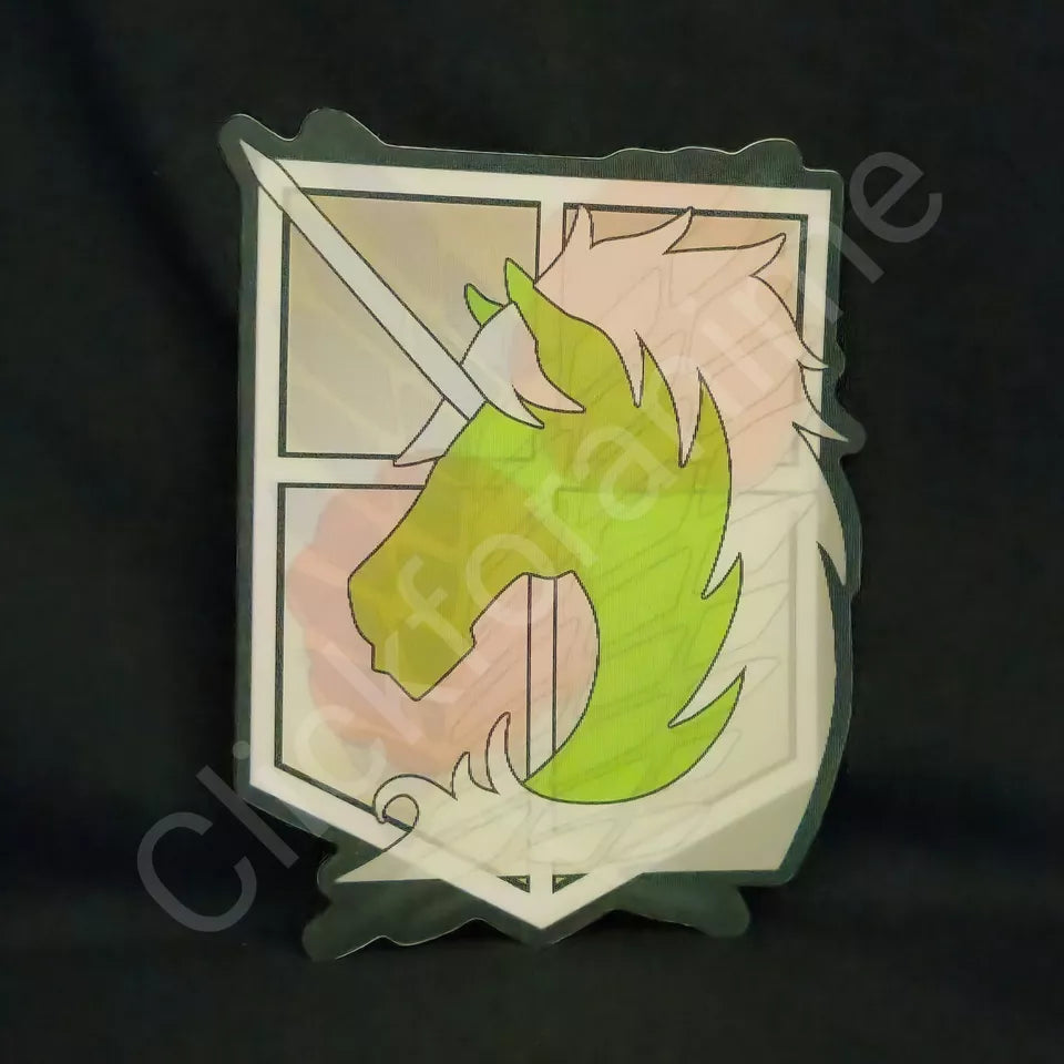 Attack on Titan Scout Logo Survey Corpse 3D Moving Sticker Lenticular Decal