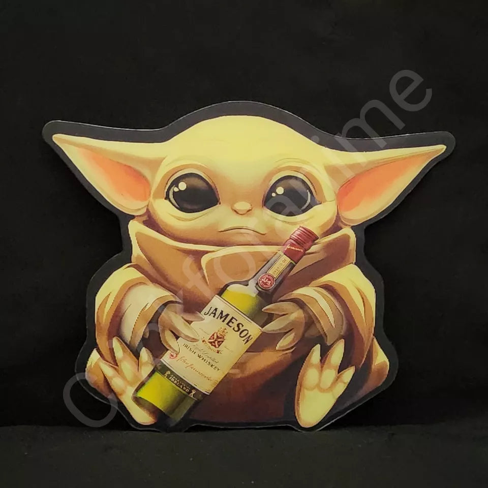 Baby Yoda Grogu Henessy 3D Moving Sticker Lenticular Decal Star wars Kawai Cute Notebook Car Laptop