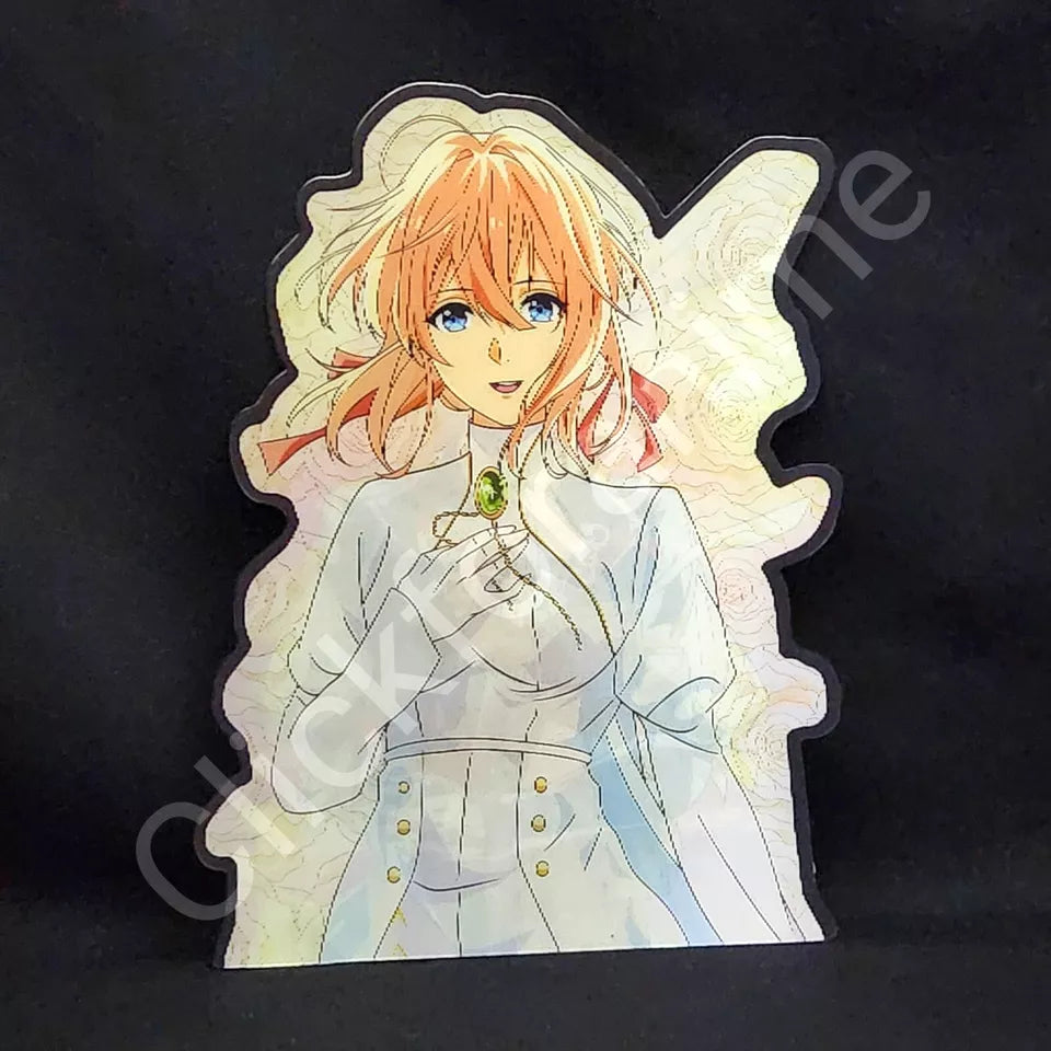 Violet Evergarden 3D Moving Sticker, Anime Manga Lenticular Decal Laptop Notebook
