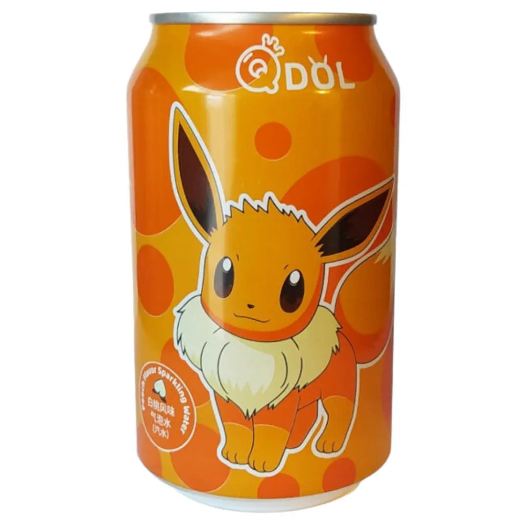 QDOL Sparkling Water Peach Flavour 330ml Eevee Pokemon