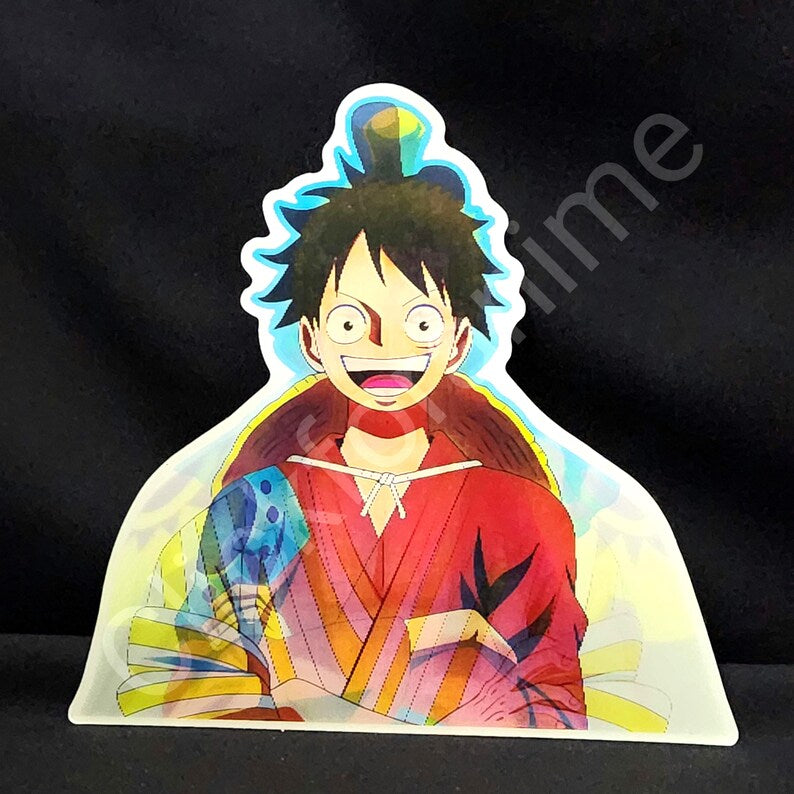 One Piece: Luffy, Zoro, Sanj 3D Moving Sticker Anime Manga Lenticular Car Decal