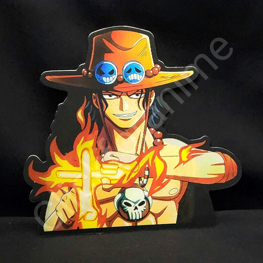 One Piece: Portgas D. Ace 3D Moving Car Laptop Sticker Anime Lenticular Decal