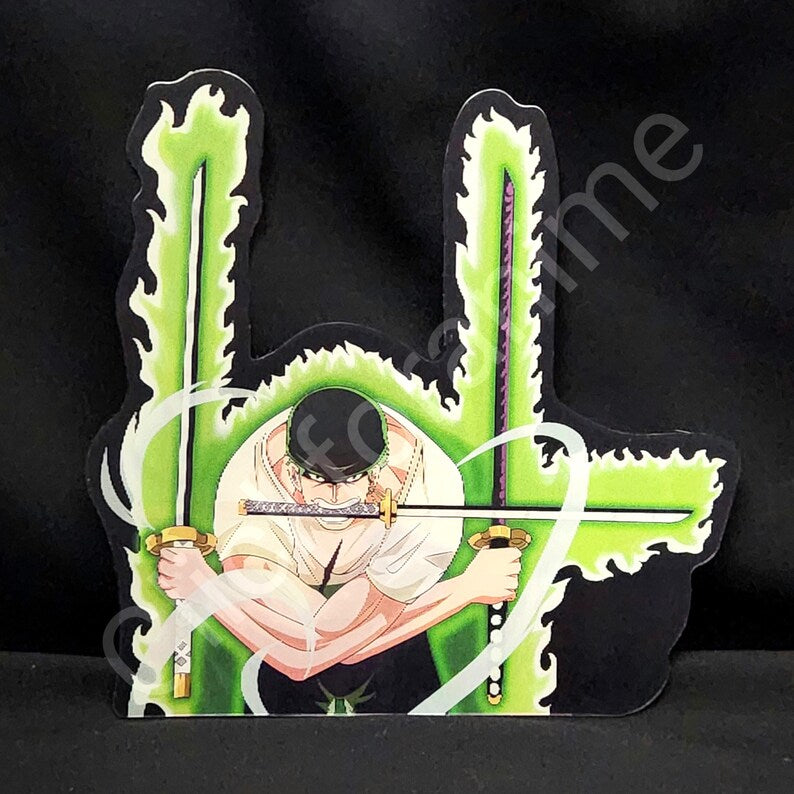 One Piece: Roronoa Zoro Swords 3D Moving Sticker Anime Lenticular Decal