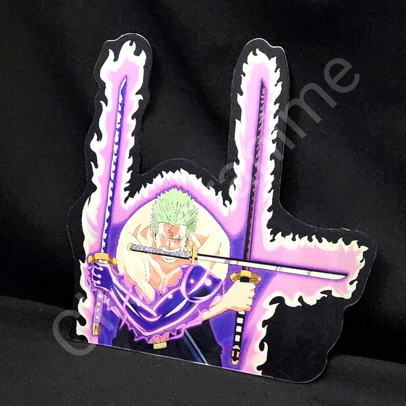 One Piece: Roronoa Zoro Swords 3D Moving Sticker Anime Lenticular Decal