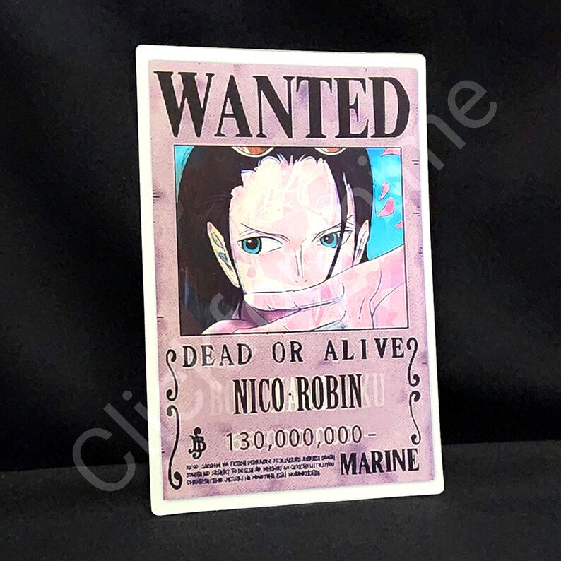 One Piece: Nami Nico Robin Boa Hancock Wanted 3D Moving Sticker Lenticular Decal