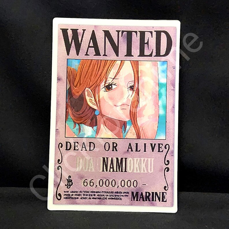 One Piece: Nami Nico Robin Boa Hancock Wanted 3D Moving Sticker Lenticular Decal