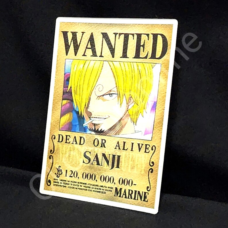 One Piece: Luffy Law Sanj Wanted Poster 3D Moving Sticker Lenticular Decal