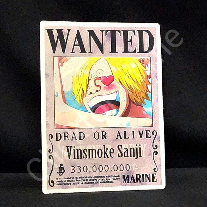 One Piece: Luffy Zoro Sanj Wanted Poster 3D Moving Sticker Lenticular Car Decal