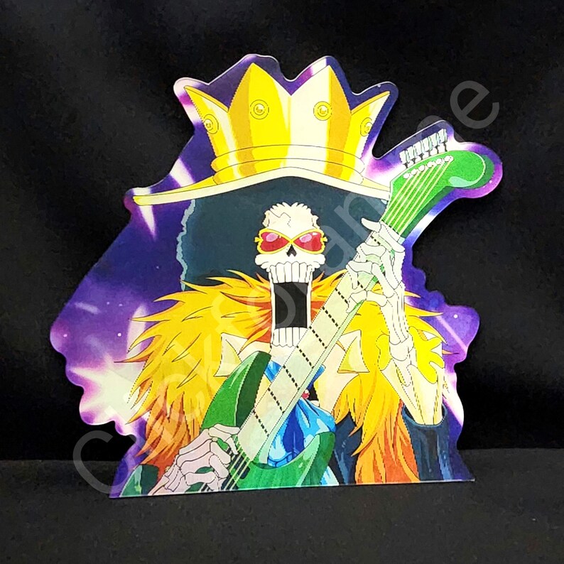 One Piece: Brook Soul King 3D Moving Sticker Anime Manga lenticular Decal