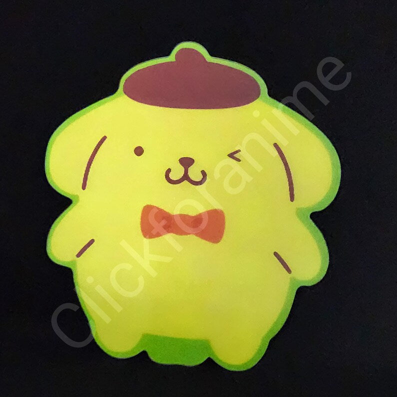 Sanrio: Pompompurin 3D Motion Moving Laptop Sticker Cute Decal Kawai Notebook Car