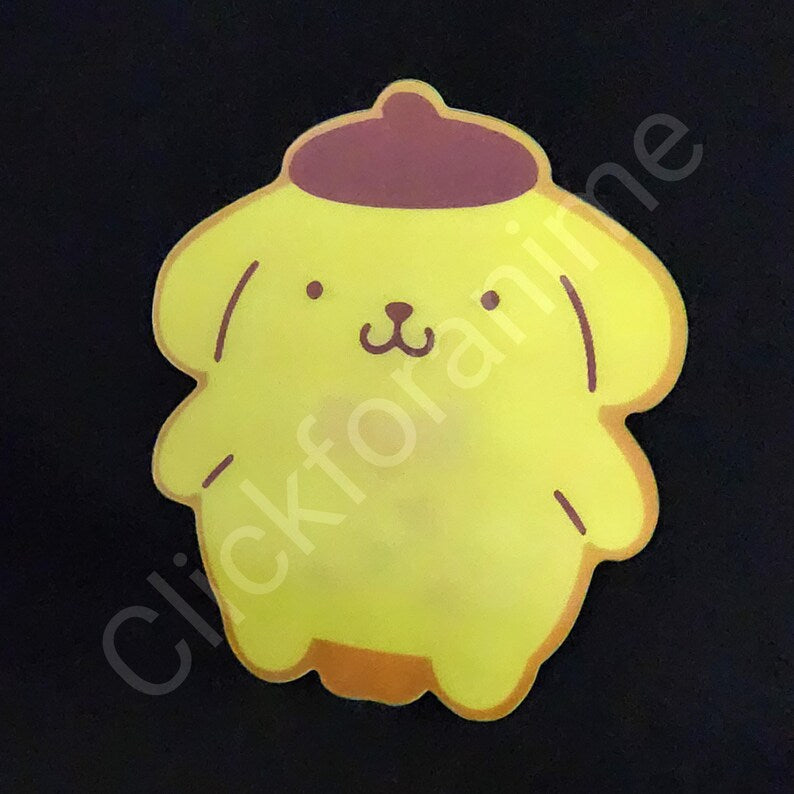 Sanrio: Pompompurin 3D Motion Moving Laptop Sticker Cute Decal Kawai Notebook Car