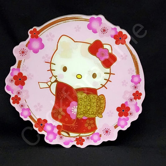 Sanrio: Hello Kitty in a Kimono 3D Motion Sticker Laptop Cute Lenticular Japanese Car Notebook