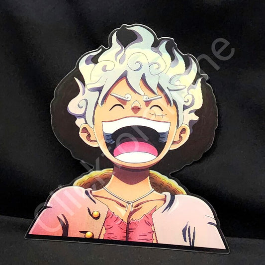 One Piece: Monkey D Luffy Gear 5 3D Moving Laptop Sticker Anime Lenticular Decal