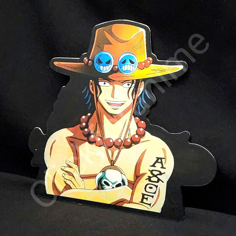 One Piece: Portgas D. Ace 3D Moving Car Laptop Sticker Anime Lenticular Decal