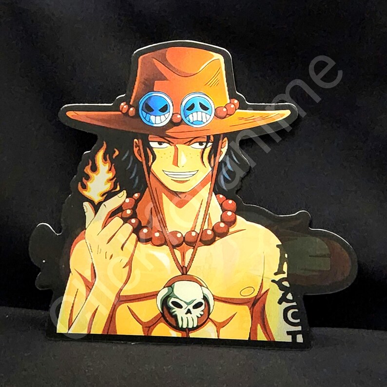 One Piece: Portgas D. Ace 3D Moving Car Laptop Sticker Anime Lenticular Decal