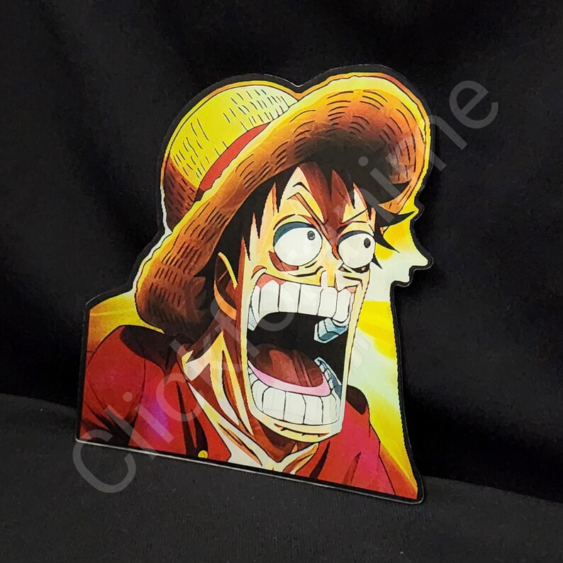 One Piece: Luffy Zoro Sanj 3D Moving Sticker Anime Manga lenticular Decal Funny