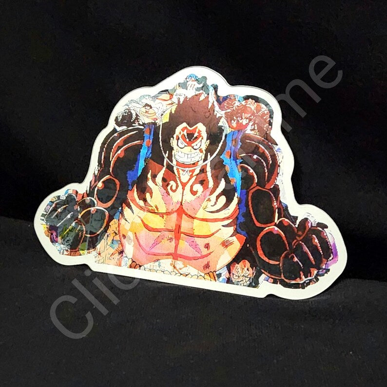 One Piece: Monkey D. Luffy Power up 3D Moving Sticker Anime Lenticular Decal