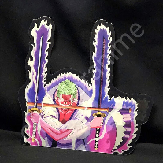 One Piece: Roronoa Zoro Swords 3D Moving Sticker Anime Lenticular Decal