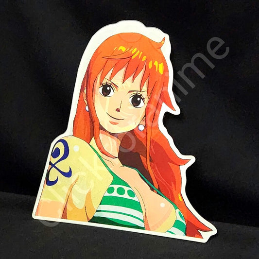 One Piece: Nami Robin 3D Moving Car Laptop Sticker Anime Manga Lenticular Decal