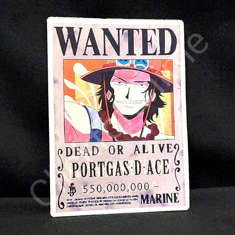 One Piece: Edward Sabo Portgas D. Ace Wanted 3D Moving Sticker Lenticular Decal