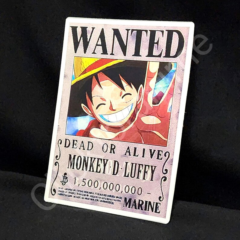 One Piece: Luffy Zoro Sanj Wanted Poster 3D Moving Sticker Lenticular Car Decal