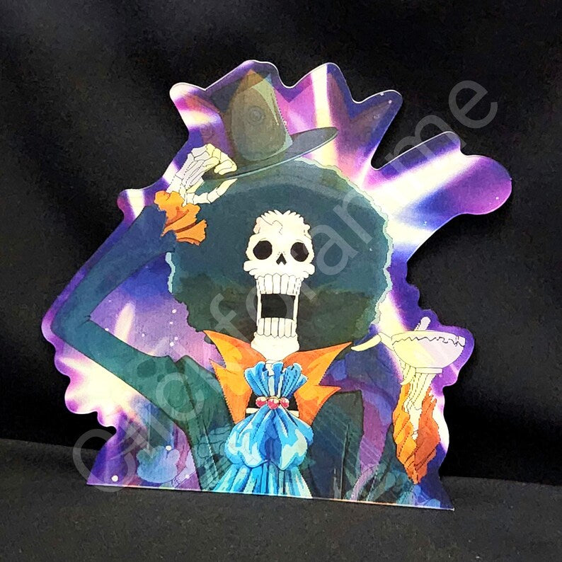 One Piece: Brook Soul King 3D Moving Sticker Anime Manga lenticular Decal