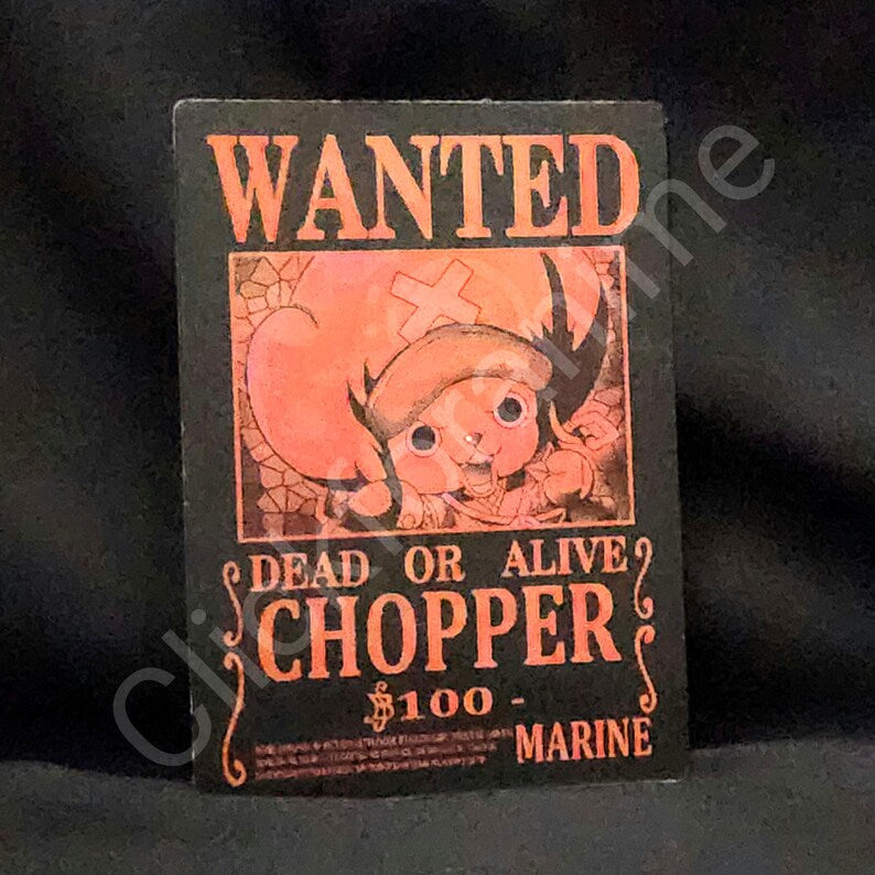 One Piece: Tony Chopper Usopp Wanted 3D Moving Sticker Anime Lenticular Decal