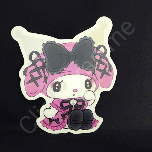 Sanrio: Kuromi + My Melody 3D Motion Sticker Laptop Cute Lenticular kawai Decal Car Notebook