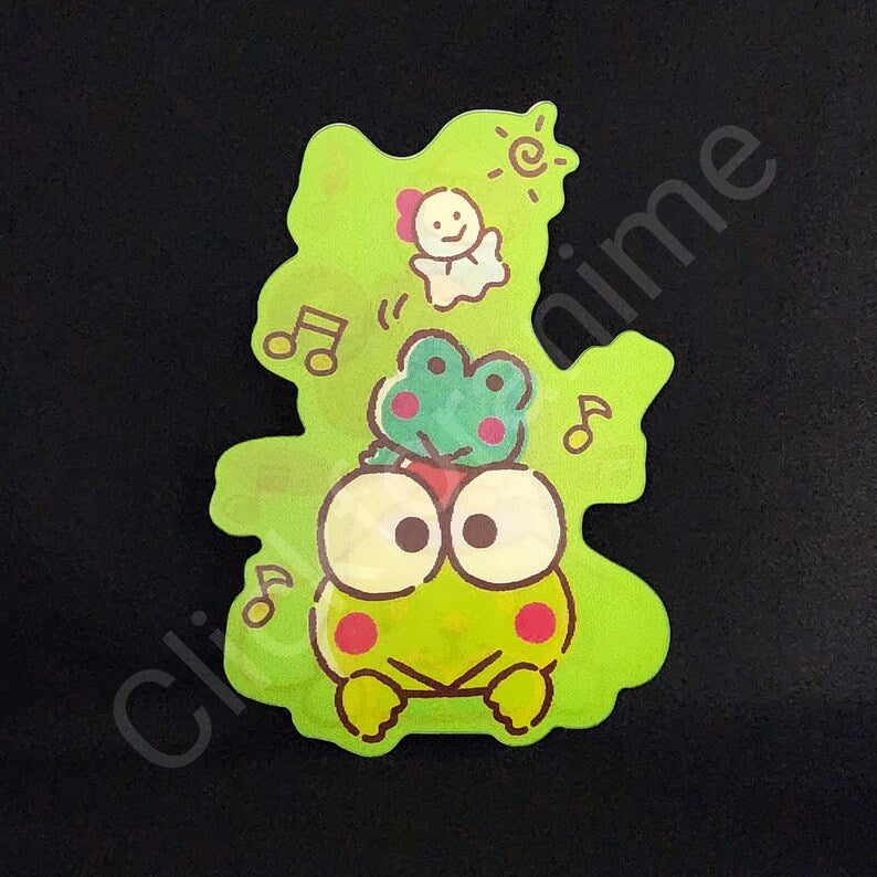 Sanrio: Pompompurin pochacco Keroppi 3D Motion Sticker Laptop Lenticular Decal Car Notebook