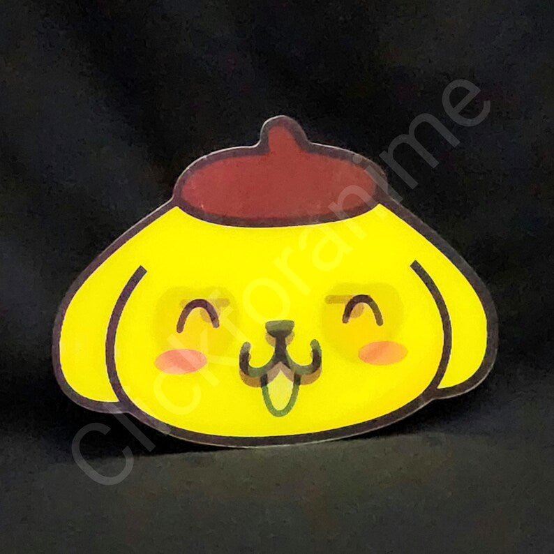 Sanrio: Pompompurin 3D Motion Moving Laptop Sticker Cute Decal Kawai Car Notebook