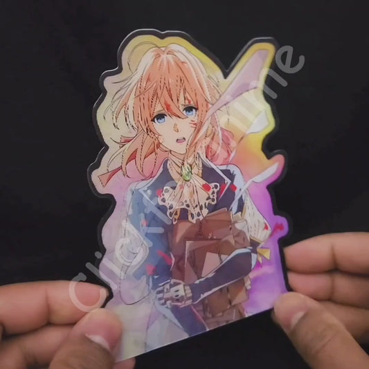 Violet Evergarden 3D Moving Sticker, Anime Manga Lenticular Decal Laptop Notebook