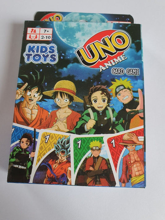 Anime Uno Card Game Family Fun Dragon Ball, Demon Slayer, Naruto, One Piece