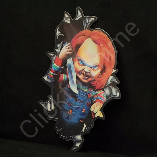 Horror Chucky 3D Moving Sticker Lenticular Decal Car Slasher Childs Play Crack