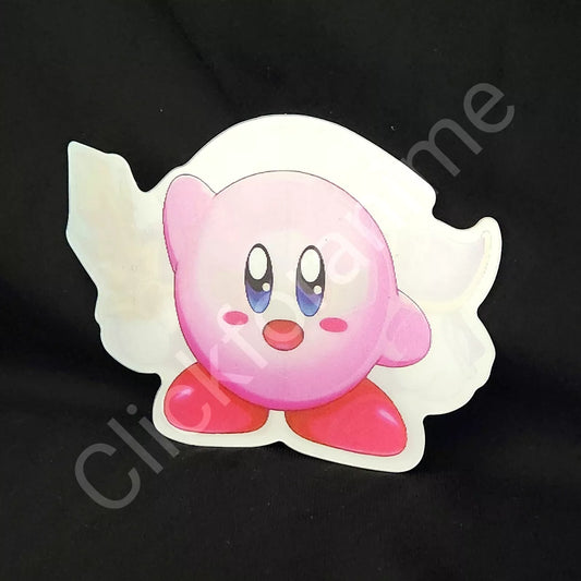 Kirby in Armor 3D Moving Sticker Lenticular Anime Decal Motion Design