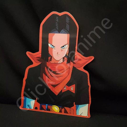 Dragon Ball Z : Android 17 , 3D Moving Sticker Anime Manga Lenticular Decal