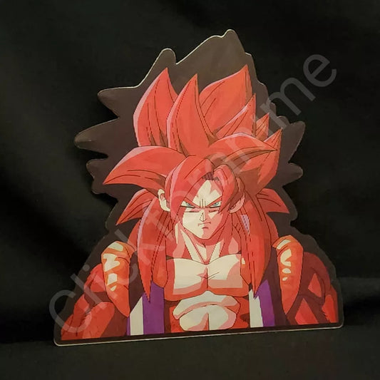 Dragon Ball Z Gogeta Goku Super Saiyan 3D Moving Sticker Anime Lenticular Decal