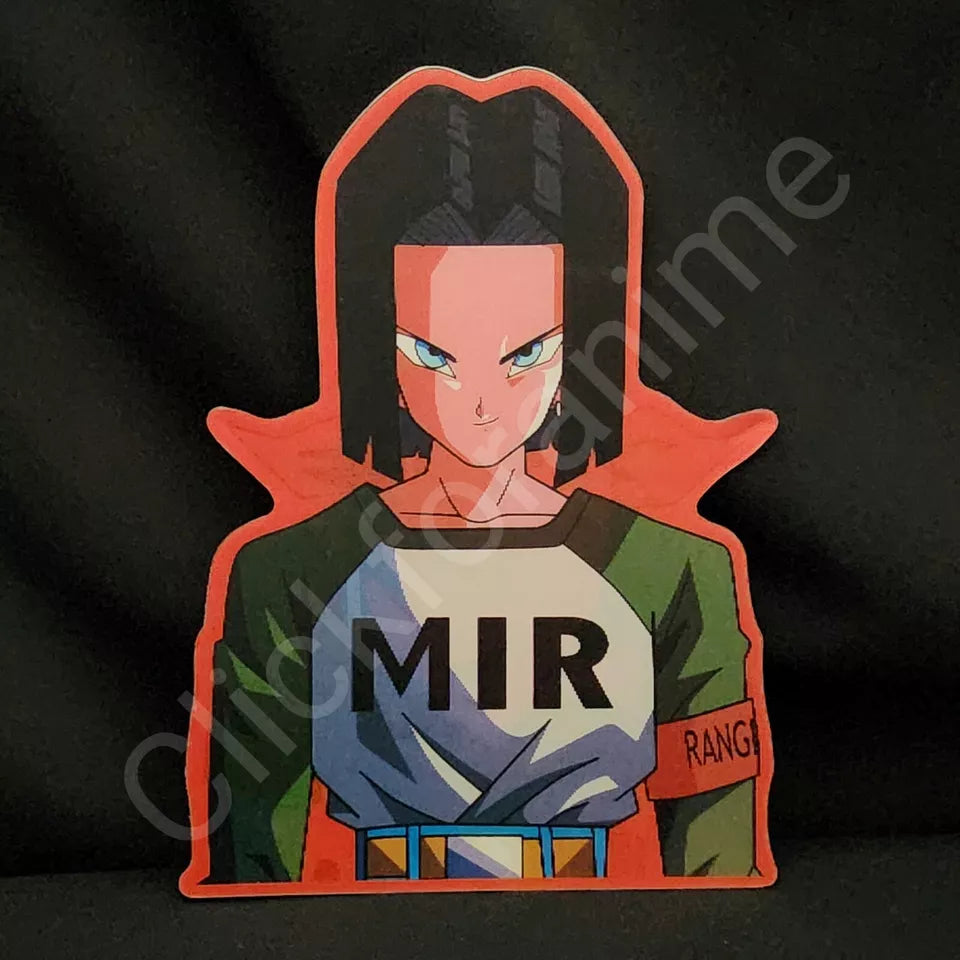 Dragon Ball Z : Android 17 , 3D Moving Sticker Anime Manga Lenticular Decal