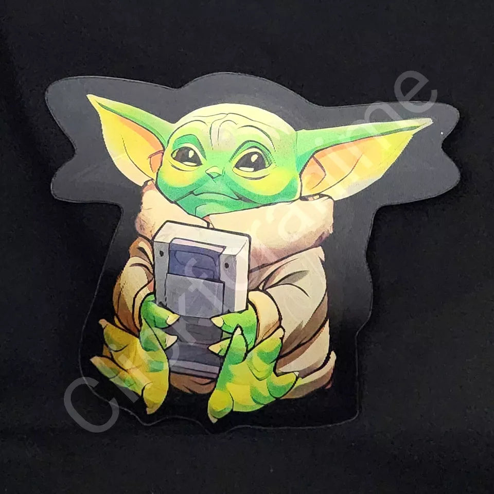 Baby Yoda Grogu 3D Moving Laptop Car Sticker Lenticular Decal Star wars Pizza Cute Notebook Car Laptop