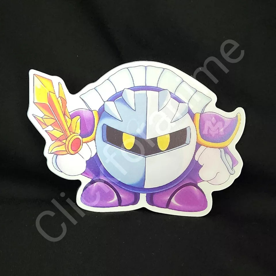 Kirby in Armor 3D Moving Sticker Lenticular Anime Decal Motion Design