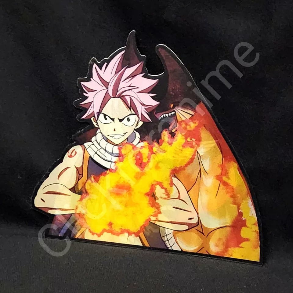 Fairy Tail Natsu Dragneel 3D Moving Sticker Lenticular Decal Anime manga Happy