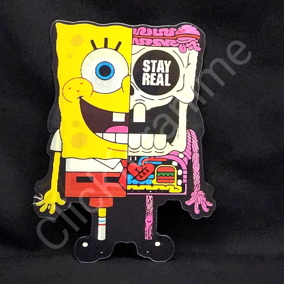 SpongeBob SquarePants 3D Moving Sticker Holographic Decal Cute Notebook Car Laptop