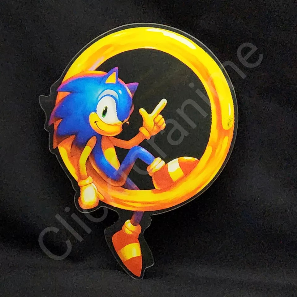 Shadow + Sonic the Hedgehog 3D Moving Sticker Lenticular Decal Transform Ring Notebook Car Laptop